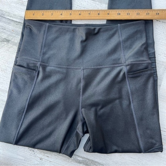 Athleta Inclination Moto tight Women’s Size Small Black‎ Metallic Pullon Style - Picture 13 of 17